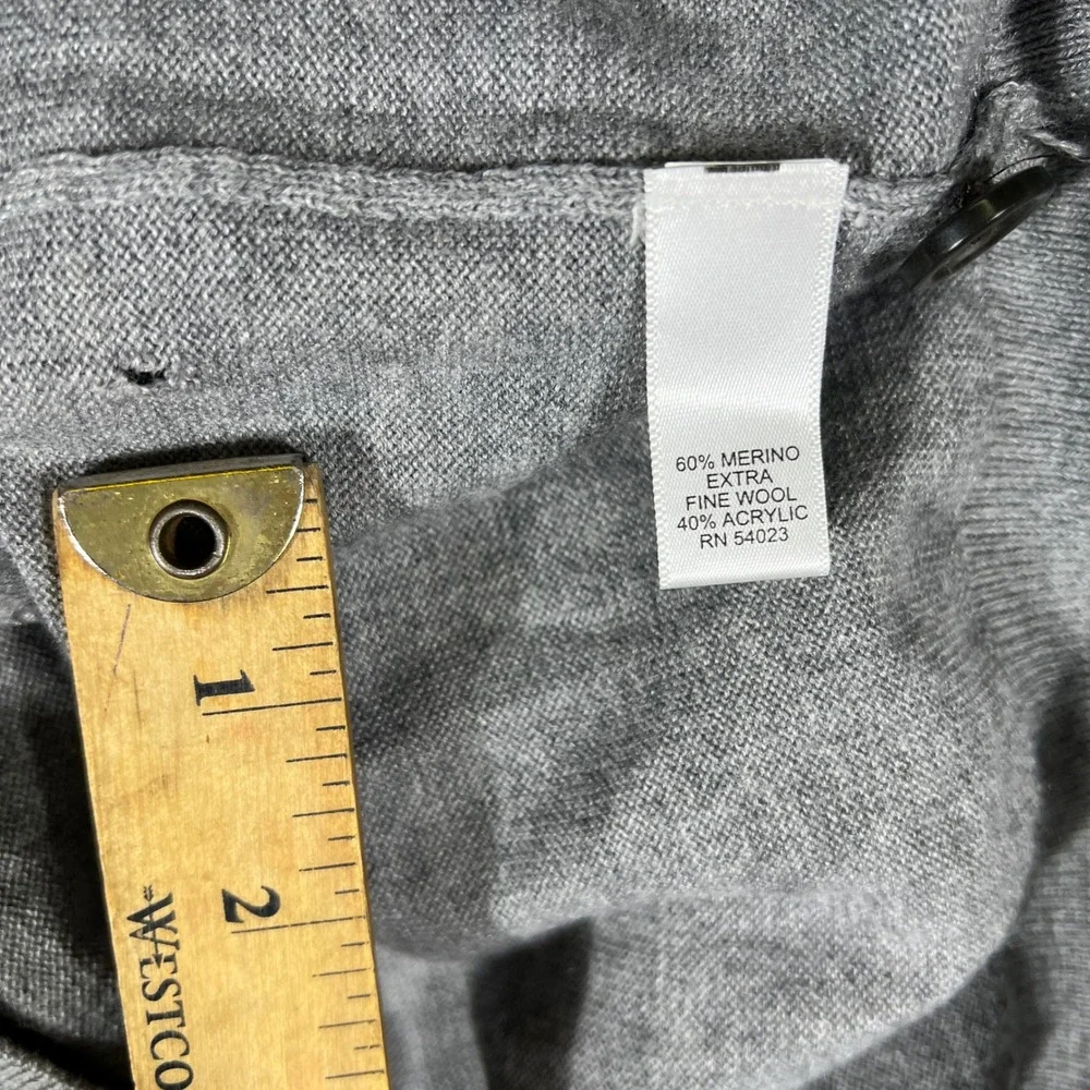 Banana Republic Cardigan Mens M Gray Merino Wool Blend Button Front V-Neck
